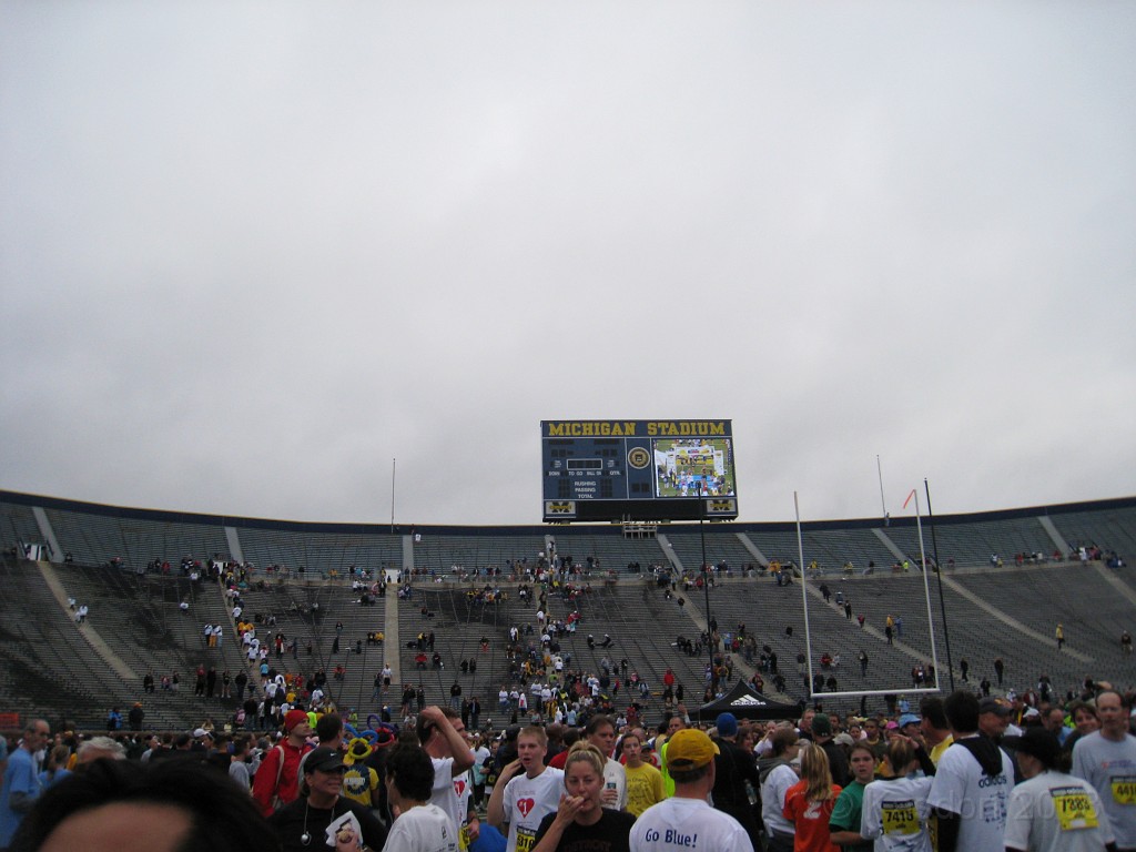 BHGH 2009 0466.jpg - The Big House Big Heat 5 and 10 K race. October 4, 2009 run in Ann Arbor Michigan finishes on the 50 yard line of the University of Michigan stadium.